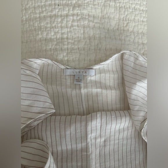 NWOT 🤎🤍 Lunya Resort Linen Silk Romper Jumpsuit Playsuit One Piece - Picture 6 of 9